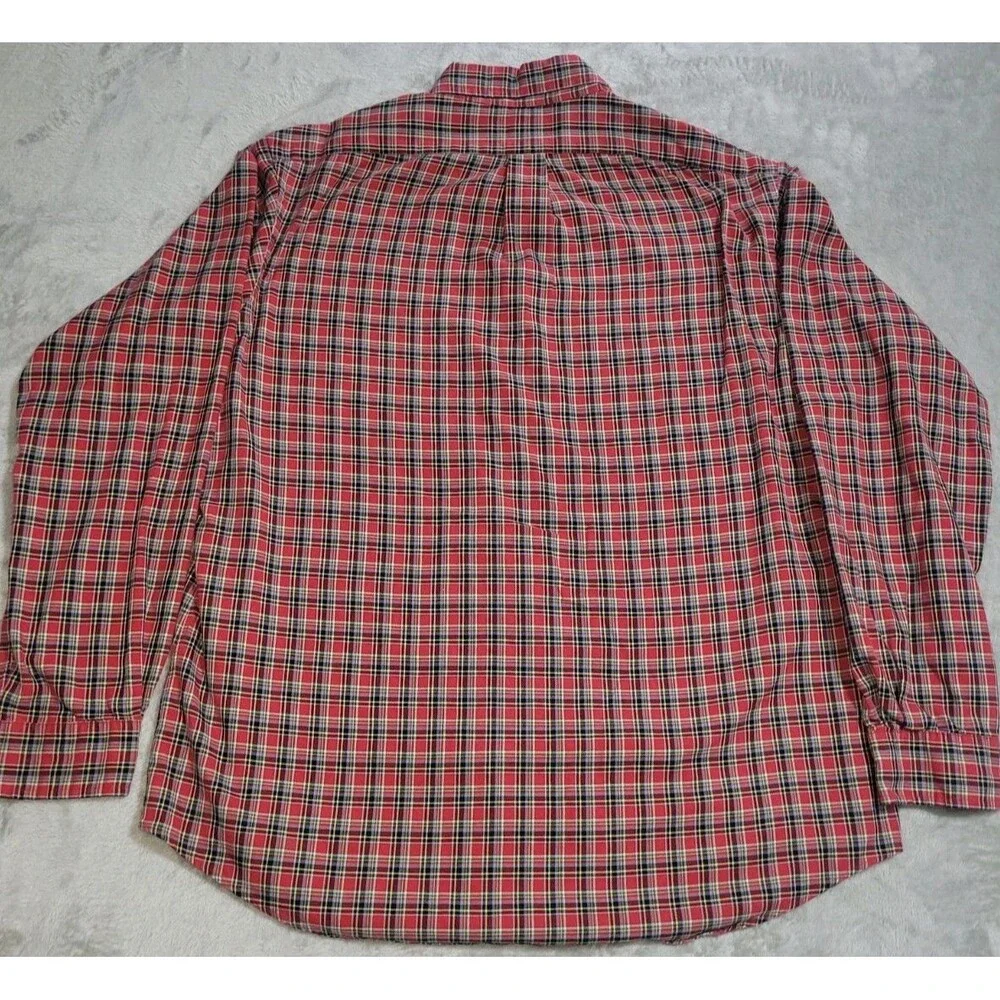 Ralph Lauren Shirt 100% Cotton Red/Green Plaid Long Sleeve Button Down Mens XL - Picture 11 of 11
